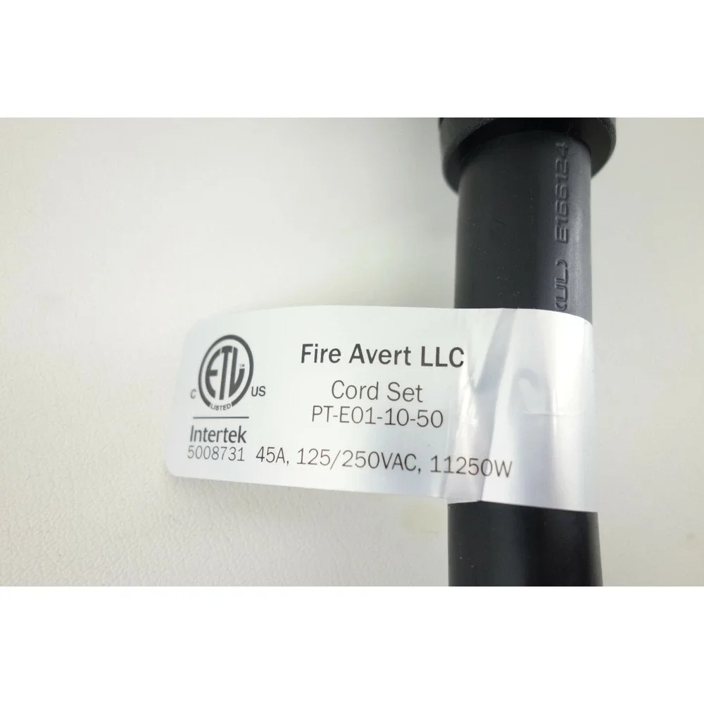 Fire‎ Avert PT-E01-10-50 3 Prong Pig Tail Stove Extension Cord 45A 125/250VAC